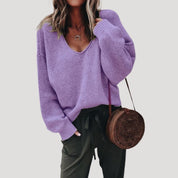 Women's Oversized Sweater Beige Size M Knitted Acrylic Wool 3