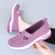 Women's Slip-On Sneakers Gray Size 38 Mesh Breathable Platform Shoes 5