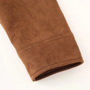 Women's Suede Jacket Coat Brown Size M Soft Fabric 5