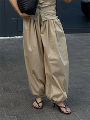 Women's Wide Leg Trousers Black Size M Polyester 12