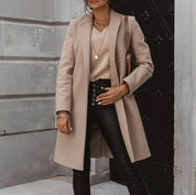 Women's Wool Long Coat - Elegant Winter Coat for Women 0