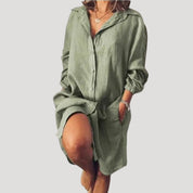 Women’s linen shirt dress summer casual loose fit 4