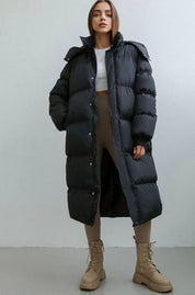 Puffer Coat – Longline Quilted Design – Winter Warmth Style