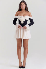 Mini Dress – Off-Shoulder Bow Detail – Romantic Cocktail Look