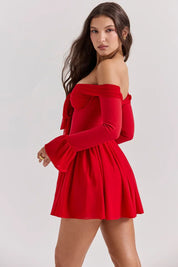 Mini Dress – Off-Shoulder Bow Detail – Romantic Cocktail Look