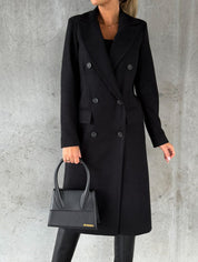 Wool Blend Coat – Double-Breasted – Elegant Winter Style