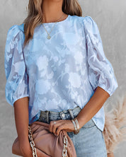 Blouse – Sheer Floral Texture – Elegant Everyday Style