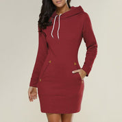 Sweater Dress – Hooded Style – Casual Everyday Look