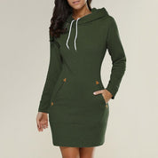Sweater Dress – Hooded Style – Casual Everyday Look
