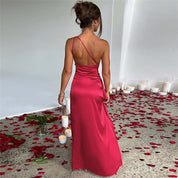 Evening Gown – One-Shoulder Satin – Formal Party Elegance