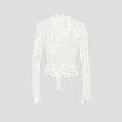Lace Wrap Top – White Long Sleeve – Feminine Date Night Style