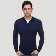 Men’s Knit Pullover – Slim Fit – Casual Zip Neck Sweater