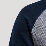 Men’s Zip Knit Jacket – Contrast Sleeves – Casual Layering Piece