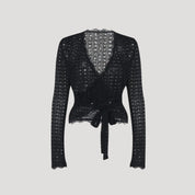 Lace Wrap Top – White Long Sleeve – Feminine Date Night Style