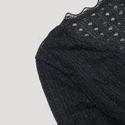 Lace Wrap Top – White Long Sleeve – Feminine Date Night Style