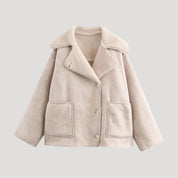 Shearling collar winter coat