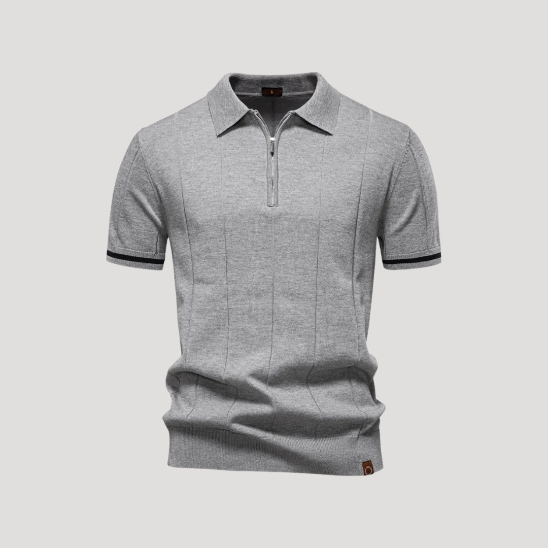 Men’s Knit Polo – Zip Collar – Smart Casual Staple