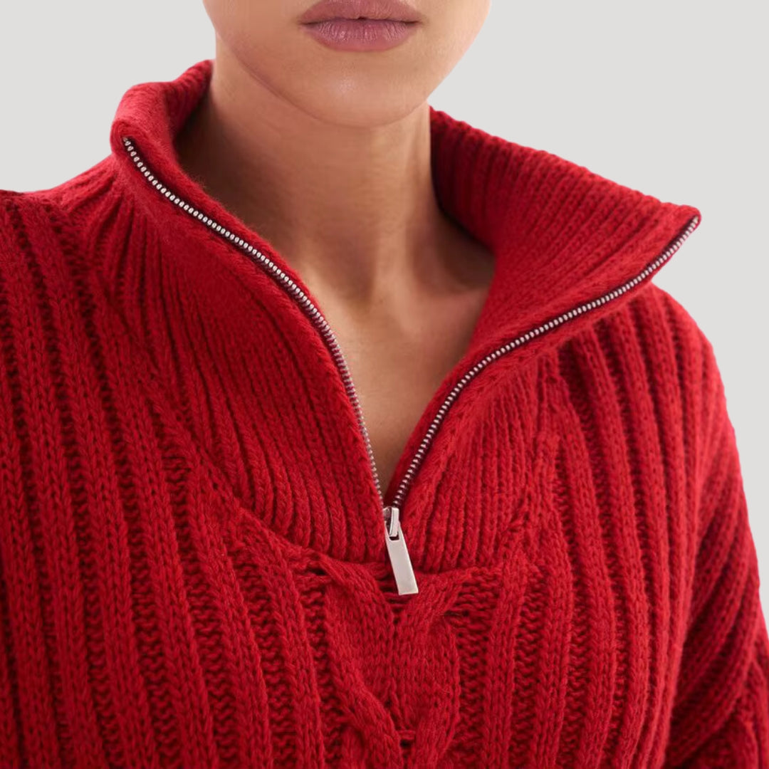 Women quart zip sweater