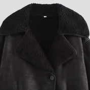 Shearling collar winter coat