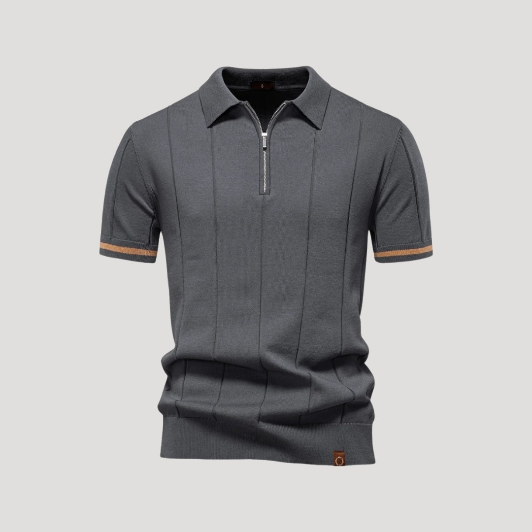 Men’s Knit Polo – Zip Collar – Smart Casual Staple