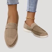 Women suede casual loafer shoes