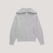 Unisex ribbed zip-up sweater