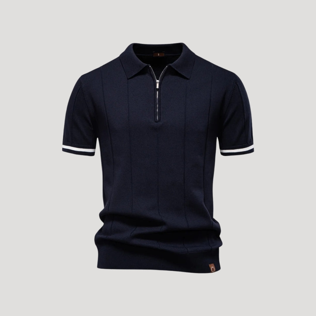 Men’s Knit Polo – Zip Collar – Smart Casual Staple