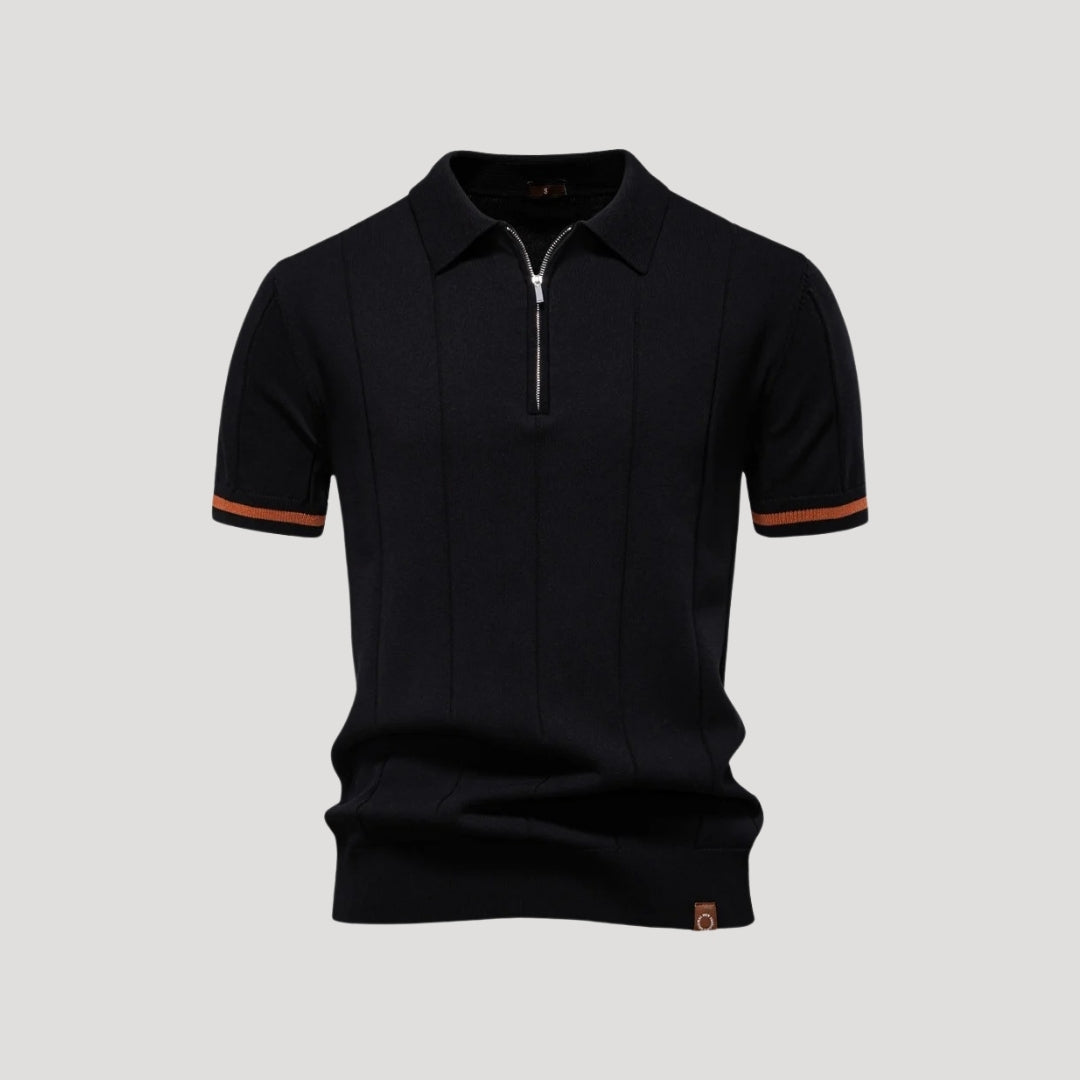 Men’s Knit Polo – Zip Collar – Smart Casual Staple