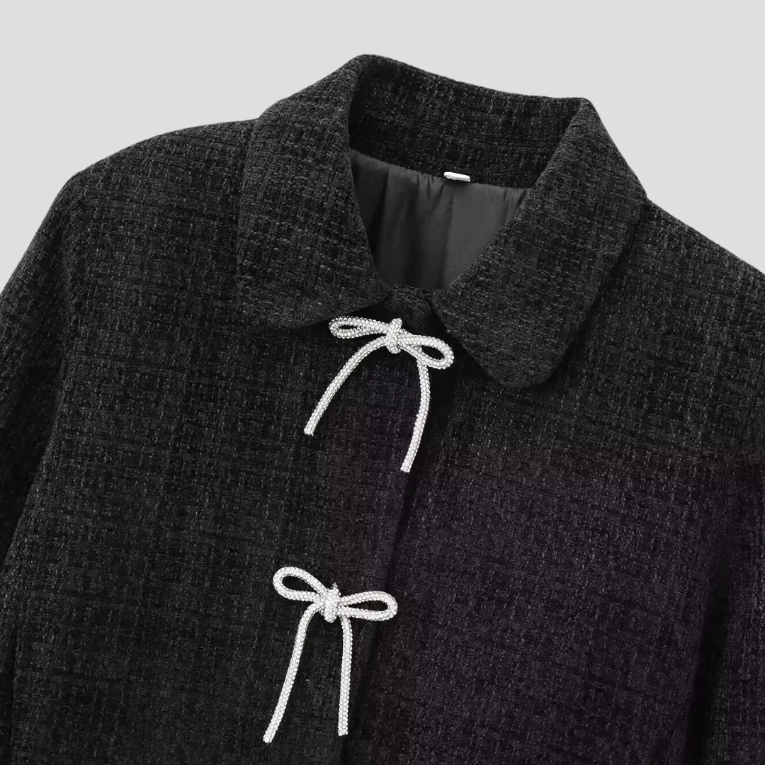 Tweed bow detail jacket