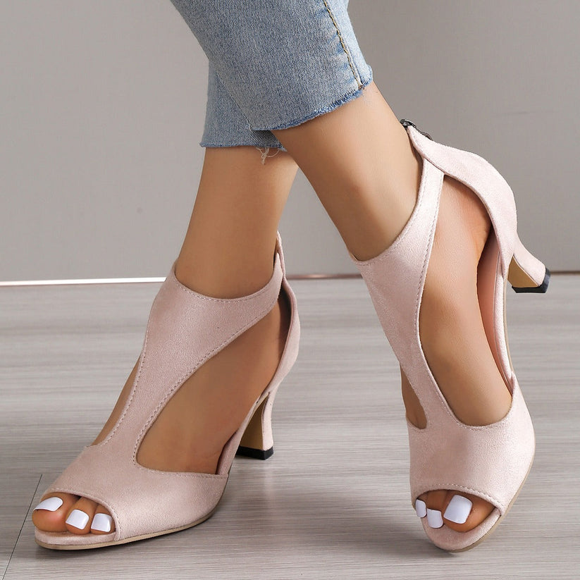 Shoes – Womens – Spring & Summer – Blush Open Toe Heeled Sandals – Montford Co - 1