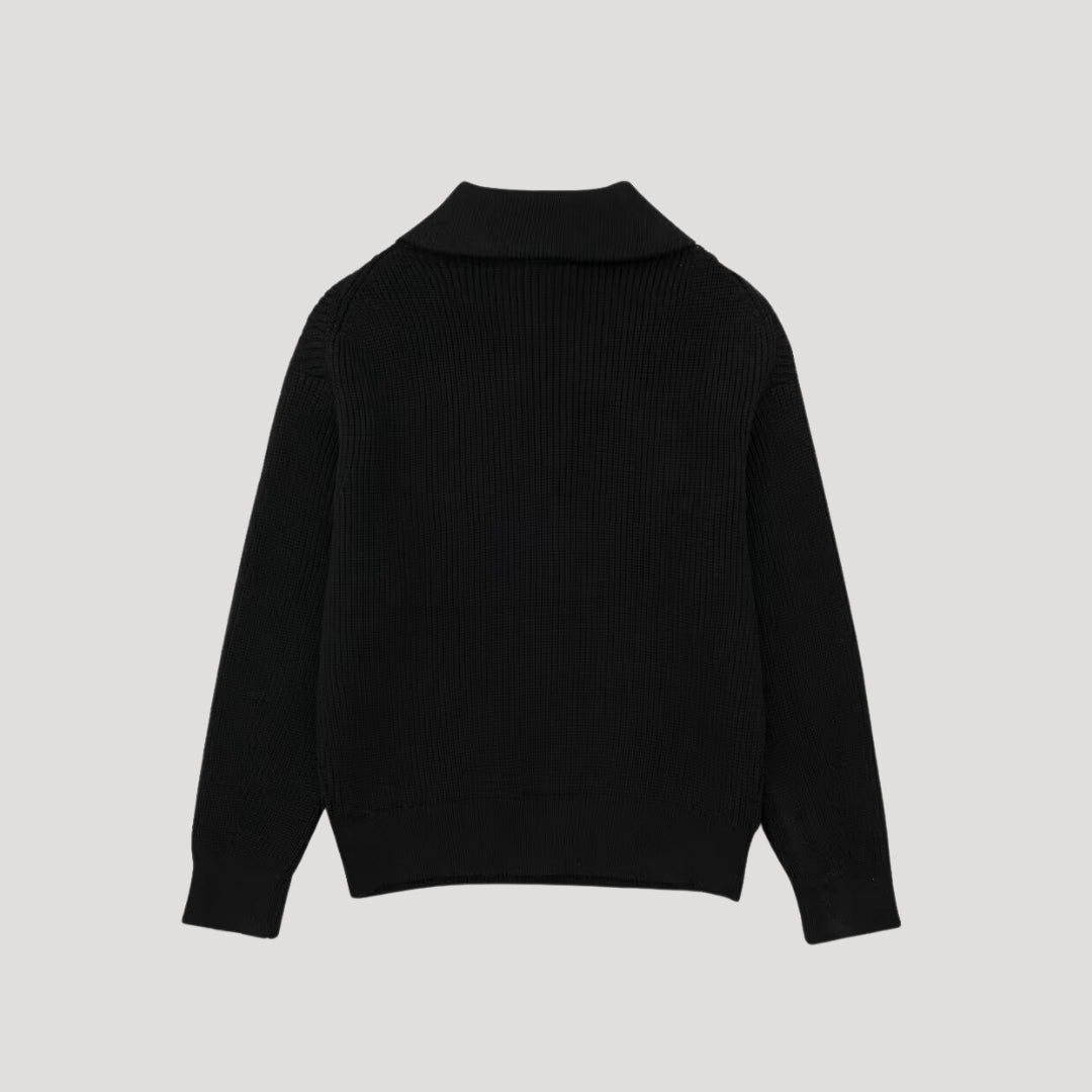 Unisex ribbed zip-up sweater