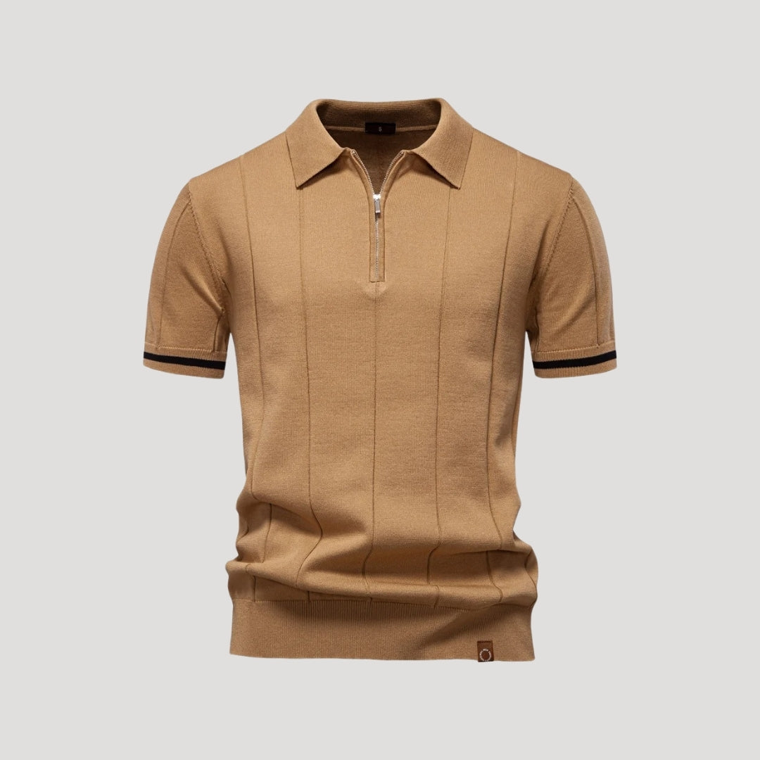 Men’s Knit Polo – Zip Collar – Smart Casual Staple
