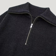 Unisex ribbed zip-up sweater