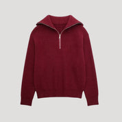 Unisex ribbed zip-up sweater