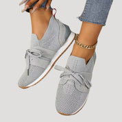 Slip-On Sneakers – Knit Mesh & Bow Detail – Casual Chic