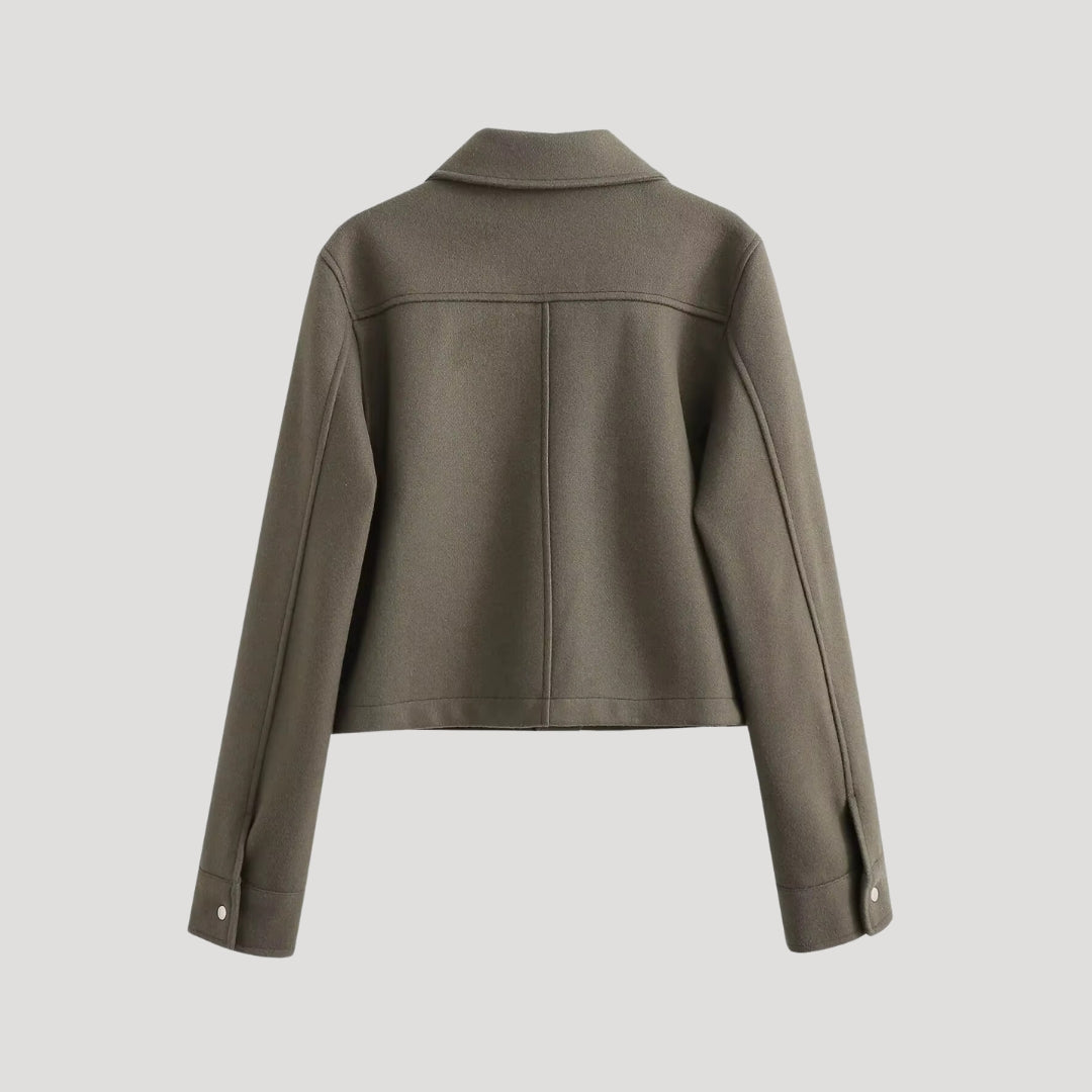 Cropped wool utility jacket