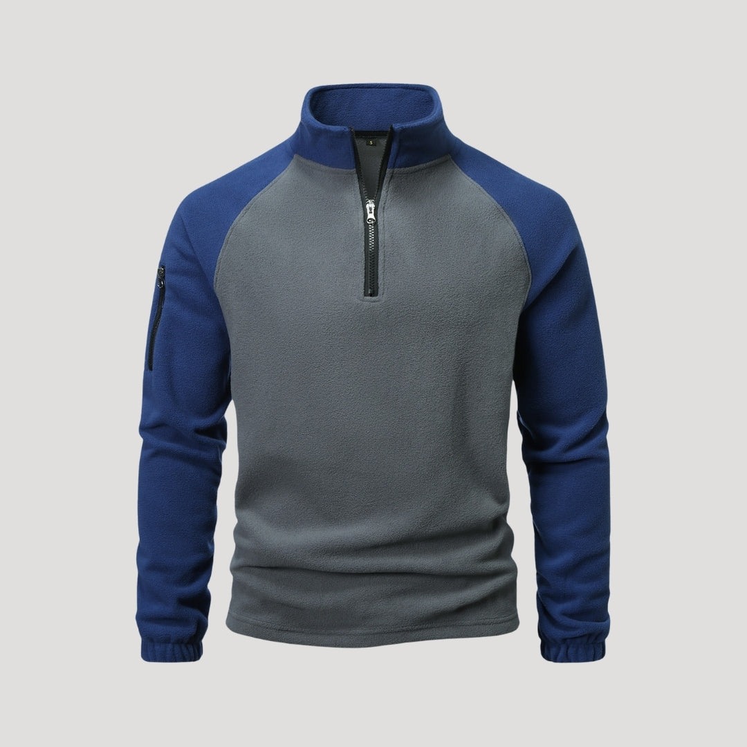 Fleece Pullover – Contrast Sleeves – Cosy Outdoor Layer