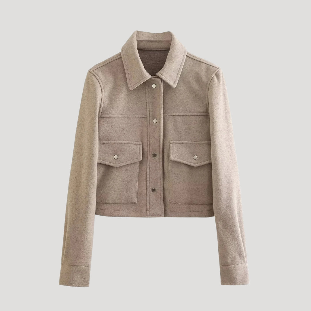 Cropped wool utility jacket