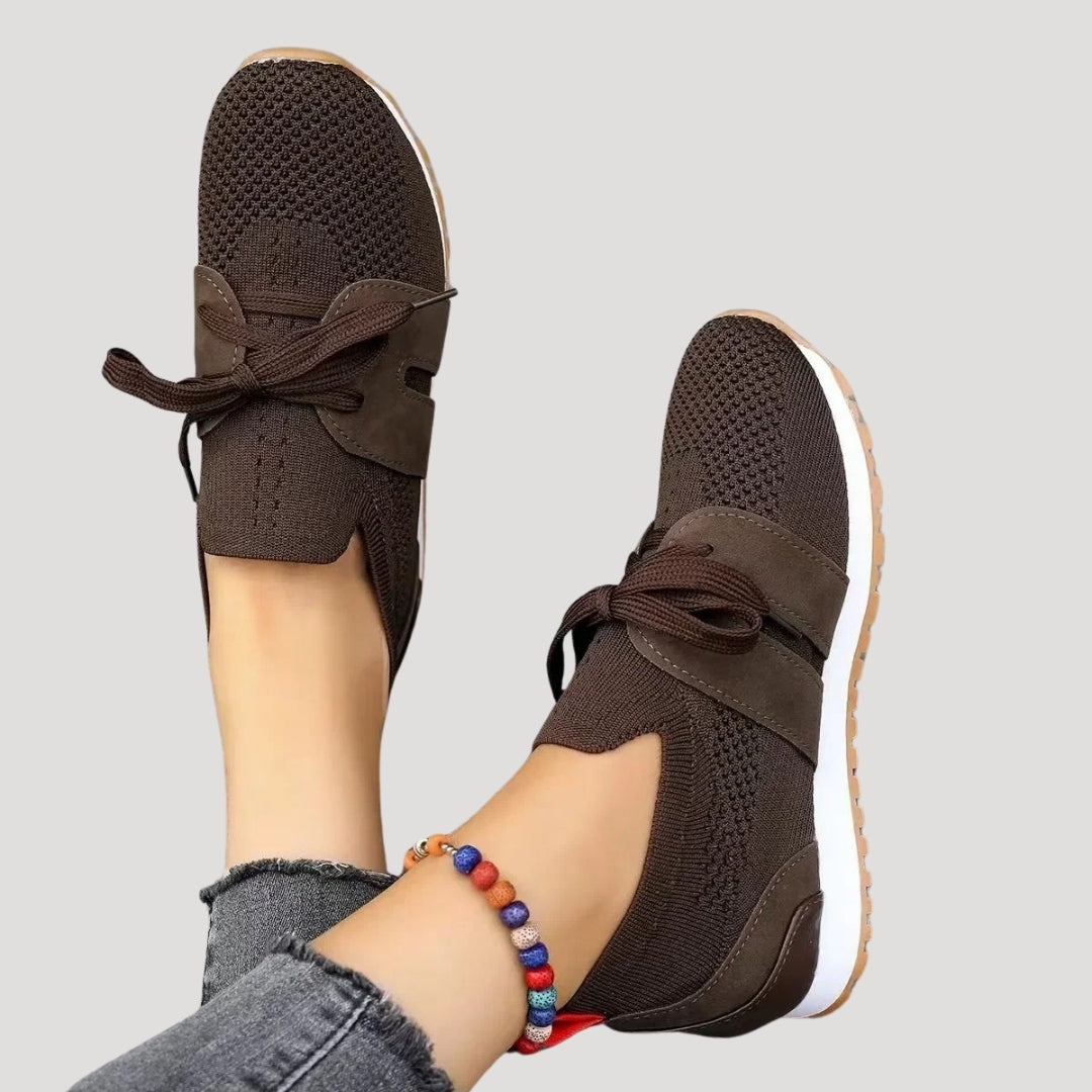 Slip-On Sneakers – Knit Mesh & Bow Detail – Casual Chic