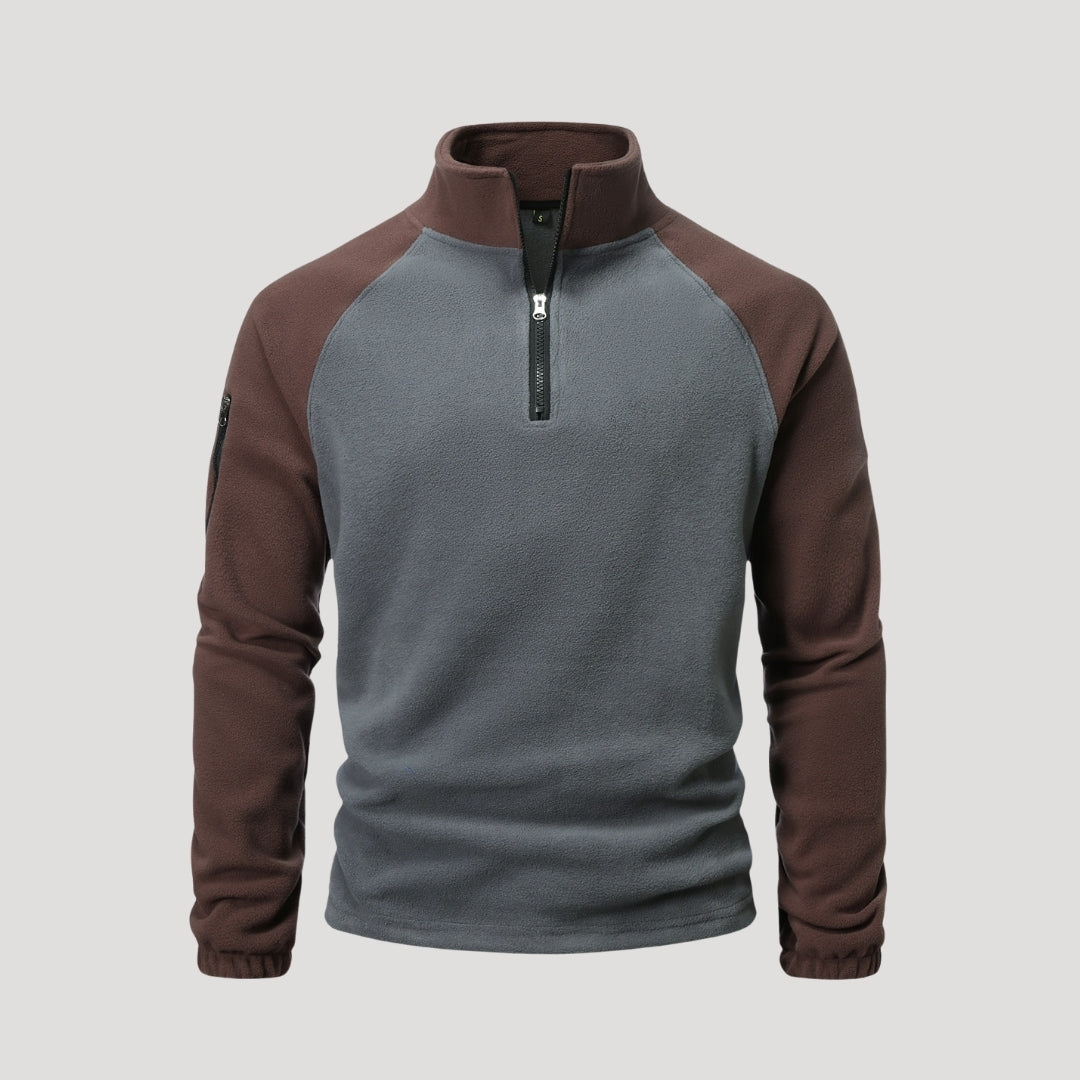 Fleece Pullover – Contrast Sleeves – Cosy Outdoor Layer