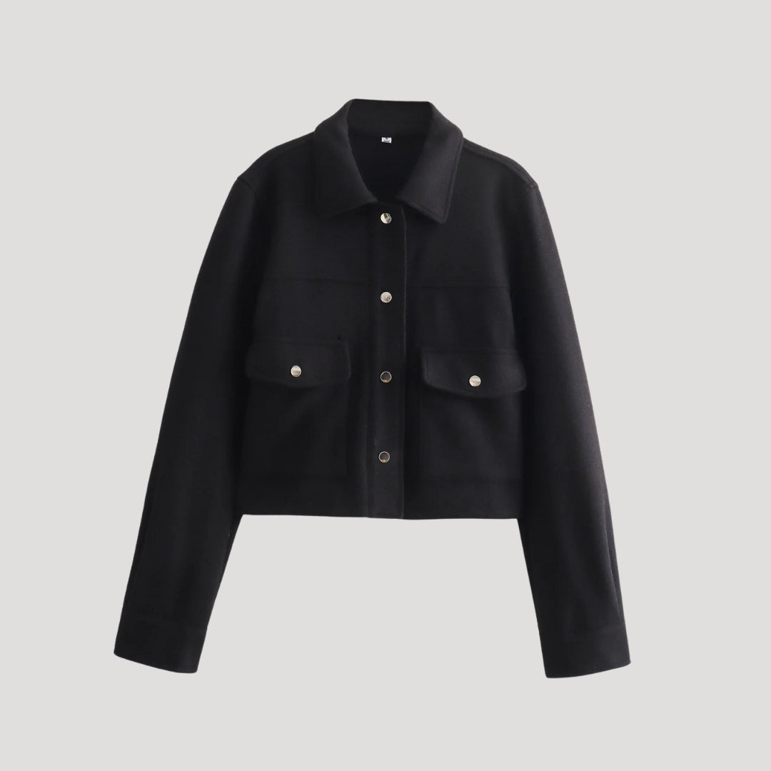 Cropped wool utility jacket