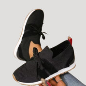 Slip-On Sneakers – Knit Mesh & Bow Detail – Casual Chic