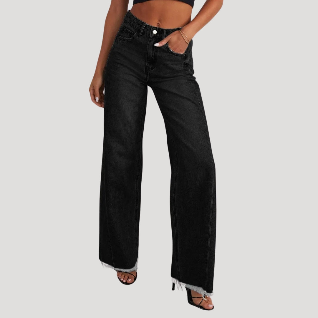 Wide Leg Jeans – Raw Hem – Casual Cool Fit