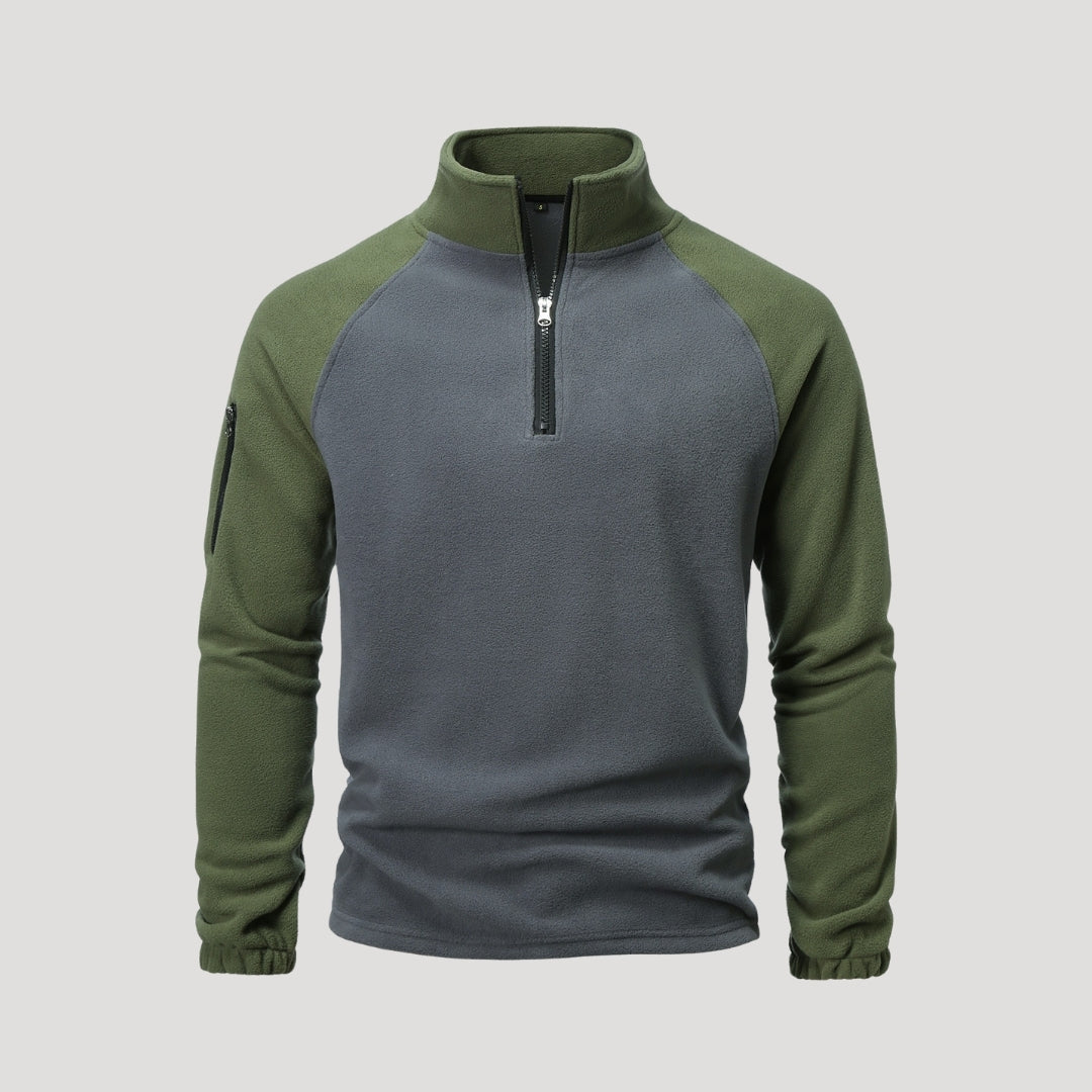 Fleece Pullover – Contrast Sleeves – Cosy Outdoor Layer