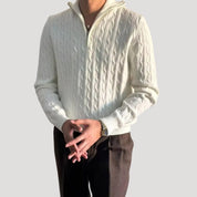Men’s Cable Knit Sweater – Half Zip – Timeless Winter Essential