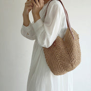 Straw Tote Bag – Woven Design – Boho Beach Style