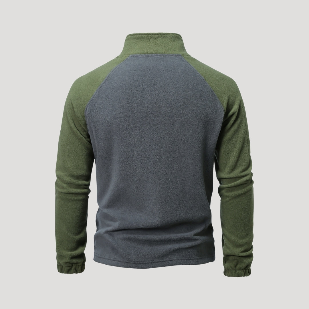 Fleece Pullover – Contrast Sleeves – Cosy Outdoor Layer