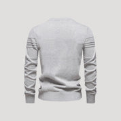 Men’s Crew Neck Knit Sweater – Textured Detail – Casual Smart Look