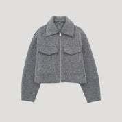 Cropped wool blend jacket