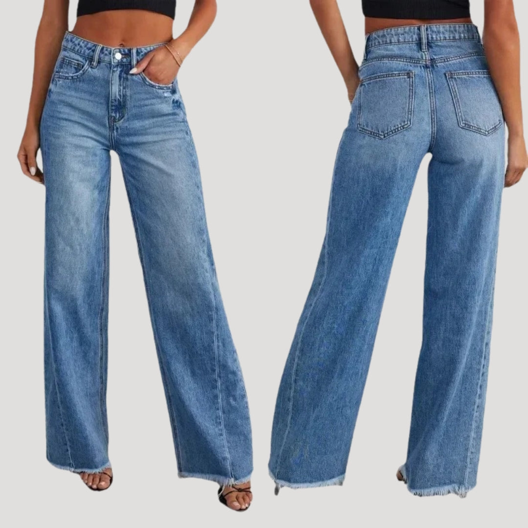 Wide Leg Jeans – Raw Hem – Casual Cool Fit